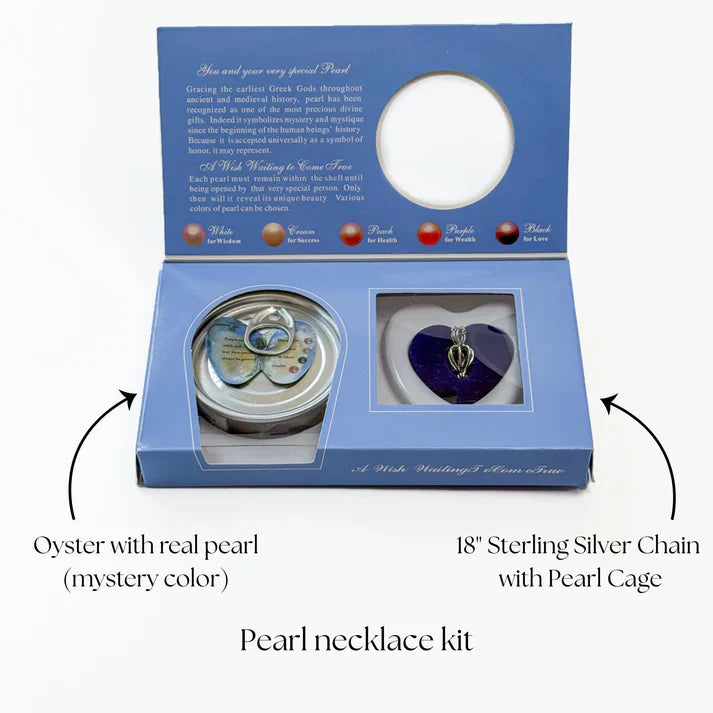 Real Freshwater Oyster Pearl Necklace Kit – Surprise Gift Set for Women